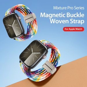 Bracelet élastique tissé en nylon adapté aux montres intelligentes, bracelet de montre de sport avec boucle magnétique en alliage d'aluminium - Product Image 1