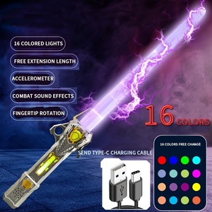 Retractable Lightsaber Finger Rotating Laser Sword <b>Flash</b> Luminous Soundfont Force FX FOC Blaster Cosplay Battle Toy for Children - Product Image 4