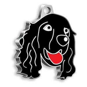 Placa de identificación para perros Cocker Spaniel, esmaltada en negro, para identificación de mascotas. - Product Image 1