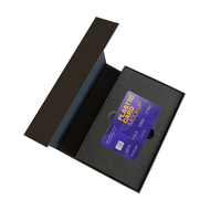 Logotipo personalizado impreso en forma de libro VIP crédito tarjeta de visita Cajas de Regalo Clamshell Cierre magnético revestimiento UV manejo en relieve