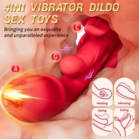 Nouveau grande bouche 3 en 1 langue échangiste Animes Sex Toy chauffé gode vibrateur femme G Spot masseur adulte Erotica vibrateur pour femmes