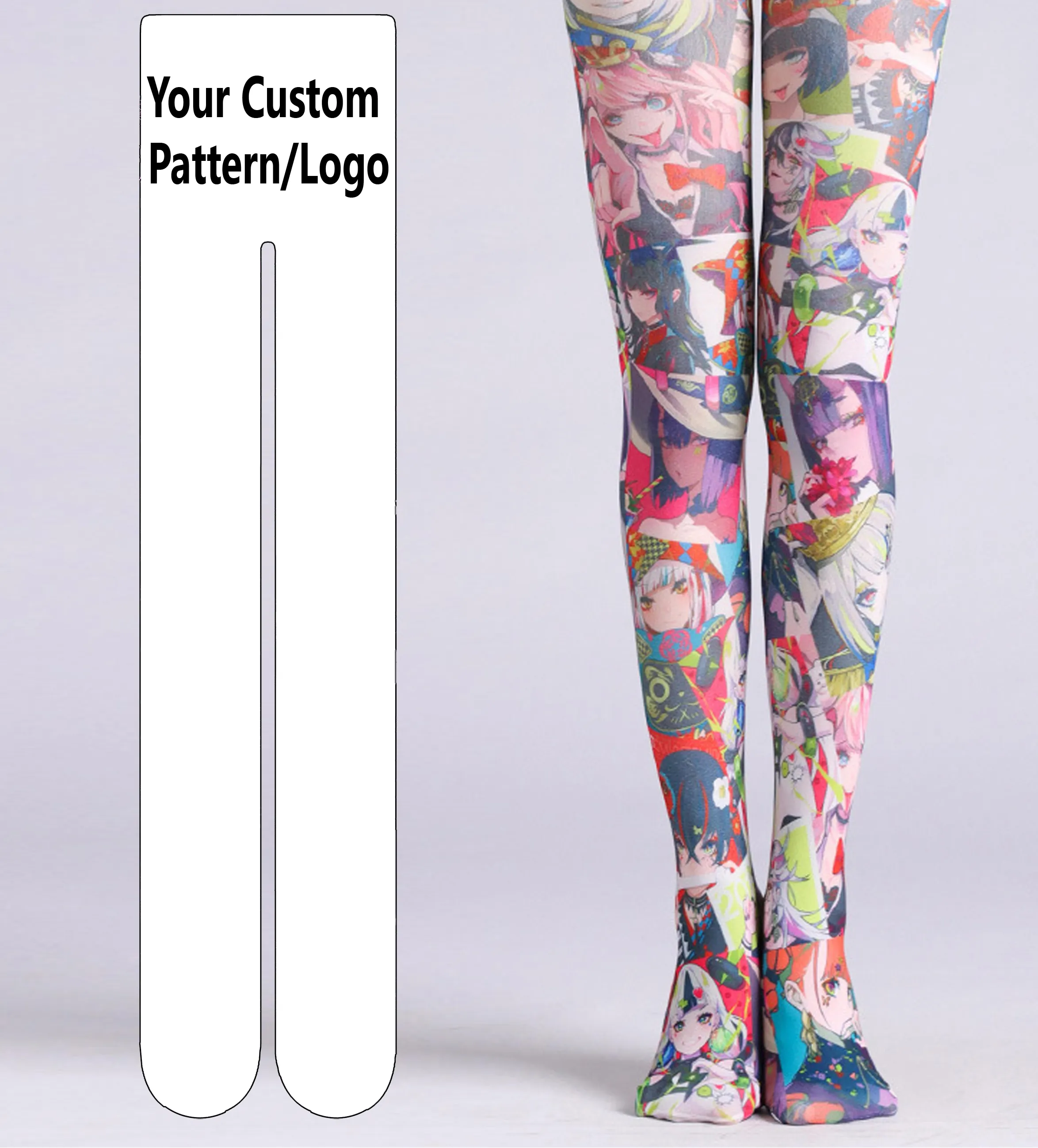 Pantyhose Tight Glossy Color animation printed tights for tights