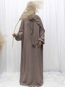 Abaya élégante pour femmes, modeste, manches longues, douce, respirante, légère, en coton, islamique, maxi, pour l'été, la <span class=keywords><strong>prière</strong></span> <span class=keywords><strong>de</strong></span> l'Aïd, décontractée, quotidienne - Product Image 5