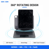 Casing Keyboard Magic Backlit untuk iPad 10.9/12.9 - Keyboard Bluetooth Lepas Pasang dengan Trackpad Multi-Touch untuk iPad A16 128L
