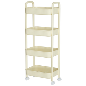 Étagère de rangement à roulettes en plastique à quatre niveaux, style chariot, pour salon, <span class=keywords><strong>organisateur</strong></span> de rangement mobile - Product Image 6