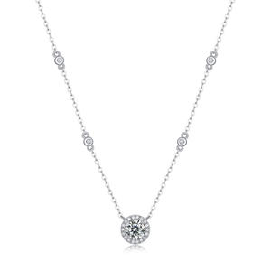 1 Carat Moissanite <b>Necklace</b> <b>for</b> <b>Women</b> 925 Sterling <b>Silver</b> Simple Moissanite Wedding <b>Necklace</b> Jewelry - Product Image 1