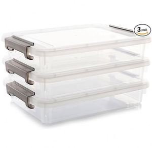 Plastic Storage Bins with Latching Lids Stackable Storage <b>Box</b> for Organizing A4 Paper Portable Project Case Clear <b>File</b> <b>Box</b> - Product Image 1