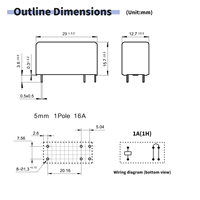 Relais de puissance PCB TC115F-1A-24VDC 6 broches 1 forme un 16A SPST NO 24VDC certifié CE contrôle industriel 0.2W 12V relais Jqx-115f
