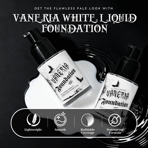 Fond de teint blanc couvrant, fond de teint liquide à marque privée pour le maquillage gothique d'Halloween - Product Image 3