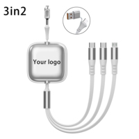 Nuevo Cable de Carga Retráctil 3 en 1 con Logotipo Personalizado 2025, Cargador de Impresora Todo en Uno, Regalos Promocionales Empresariales