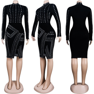 Vestido Corto Elegante de Moda con Pedrería para Mujer, Suministro de Fábrica - Product Image 5