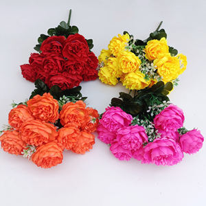 2025 Cheap Artificial Peony Flowers bunch Artificial Silk Flowers Leaf Peony Wedding <strong>Floral</strong> Decor Bouquet for Home - Product Image 1