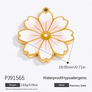 จี้ห้อยรูปหยดน้ำมันทำมือสุดหรูหรา ดีไซน์เก๋ไก๋ ชุบทอง 18K บนสแตนเลสสตีล  เครื่องประดับแฟชั่น - Product Image 5