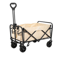 Chariot de courses pliable avec plateau, tout-terrain, en métal, pour usage extérieur, stand de rue et courses d'épicerie