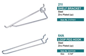 Light Duty Steel <b>Slatwall</b> Display <b>Hook</b> Pegboard <b>Hooks</b> 3.7mm 5.2mm Round Hole - Product Image 2