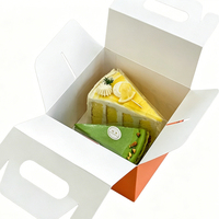 Boîte à gâteau recyclable avec finition brillante/mate pour gâteaux coupés, boîtes à emporter pour tiramisu, pour gâteaux roulés et desserts portables