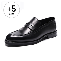 Vente en gros usine : Mocassins rehaussants invisibles pour hommes de 5 cm, à coupe large, grandes tailles, avec mousse à mémoire de forme, chaussures de mariage