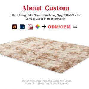 Tapis de luxe moderne en peluche, coloré arc-en-ciel et tie-dye, doux et moelleux, pour salon (vente en gros) - Product Image 2