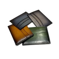 Dompet Kartu Premium Vintage Tanpa Penutup, Bahan Gabus Impor Kelas A, Hasil Poles Tangan, untuk Pria dan Wanita