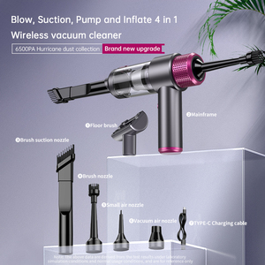 Aspirateur de voiture portable DRC ABS 6500PA, recharge USB, 5 buses, capacité 0,5-1L, souffleur d'air 2-en-1, gris, garantie 1 an - Product Image 4