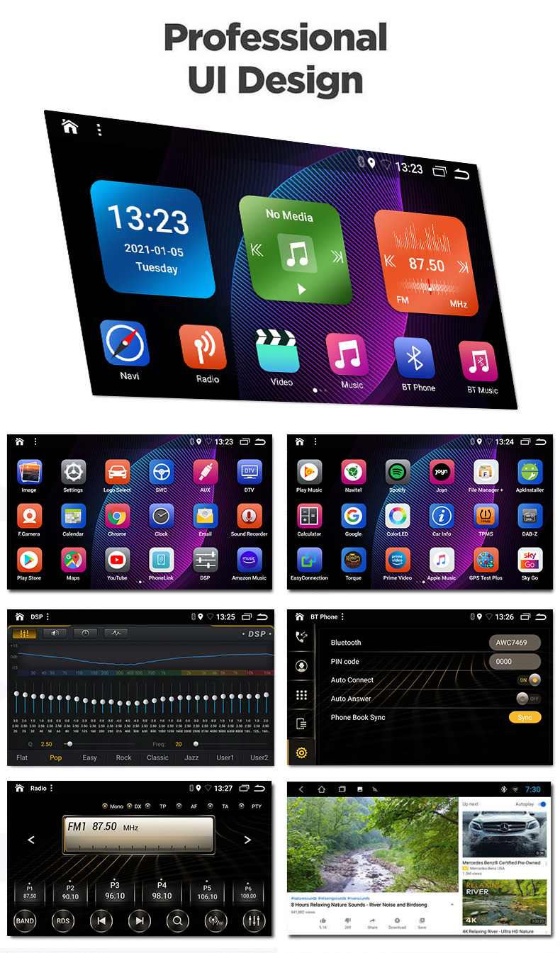 Yeanav 9'' 1din 2din Android Car Radio Gps Navigation BT Wifi For Volkswagen For Vw For Skoda For Golf For Polo Car stereo