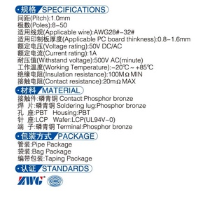 ขั้วต่อแบบจีบ SHD ระยะห่าง 1.0 มม. แบบสองแถว แนวนอน SMT JST สำหรับเชื่อมต่อสายไฟเข้ากับแผงวงจร  จัดจำหน่ายจากโรงงาน ขั้วต่อ 10 พิน - Product Image 5