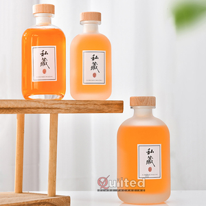 Cao cấp Rỗng Xi lanh rượu rượu 500ml Frosted Glass Vodka Chai 100ml 250ml 375ml rượu vang chai thủy tinh bán buôn - Product Image 4