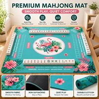 Tapis de jeu de mahjong pliable en caoutchouc naturel silencieux, antidérapant, imperméable et anti-rayures pour jeux de société