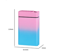 Étui à cigarettes personnalisé avec logo, nouvelle arrivée, créatif, 20 cigarettes, en plastique, couleur dégradée, boîte à cigarettes magique avec briquet rechargeable Type-C
