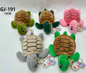 Llavero de peluche de tortuga GJ-191 de 15 cm, juguete colgante suave de dibujos animados para niños, regalo. - Product Image 1