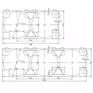 Support de raccordement pour batteries au lithium 32140/33140 1x2 1x3 – Peut raccorder des cellules de batterie au lithium – Support universel pour batteries avec trous de 33,3 mm - Product Image 5
