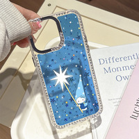 Coque de protection antichoc pour téléphone, motif ciel étoilé, incrustée de diamants, en matériau PC peint, pour iPhone 16 et 17 Pro