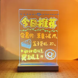 New Arrival USB Acrylic Daily Portable Moments Photo Memo Message Board With Stand Holder Set Lamp Creative School Stationery