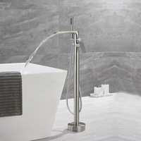 Robinet de douche et baignoire sur pied HONGDEC de luxe en acier inoxydable, mitigeur eau chaude/froide pour appartement