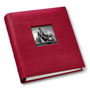 High quality red photo artwork portfolio case with window