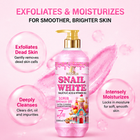 Faible MOQ ODM/ODM Gel Douche Moussant Exfoliant Snail White 1000ml Formule Nettoyante en Profondeur à la Vitamine E Élimine l'Acné et les Acariens