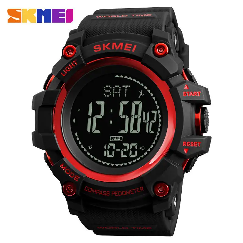 SKMEI1356ファッションBluetoothデジタルアラームステップウォッチ呼び出しカメラ付き男性用腕時計を思い出させる