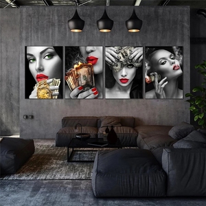 Décoration d'intérieur : Tableau créatif « Lèvres rouges avec citation <span class=keywords><strong>sur</strong></span> l'argent », <span class=keywords><strong>impression</strong></span> d'affiche, peinture, image, <span class=keywords><strong>impression</strong></span> <span class=keywords><strong>sur</strong></span> <span class=keywords><strong>toile</strong></span> « Lèvres de luxe », <span class=keywords><strong>art</strong></span> mural - Product Image 5