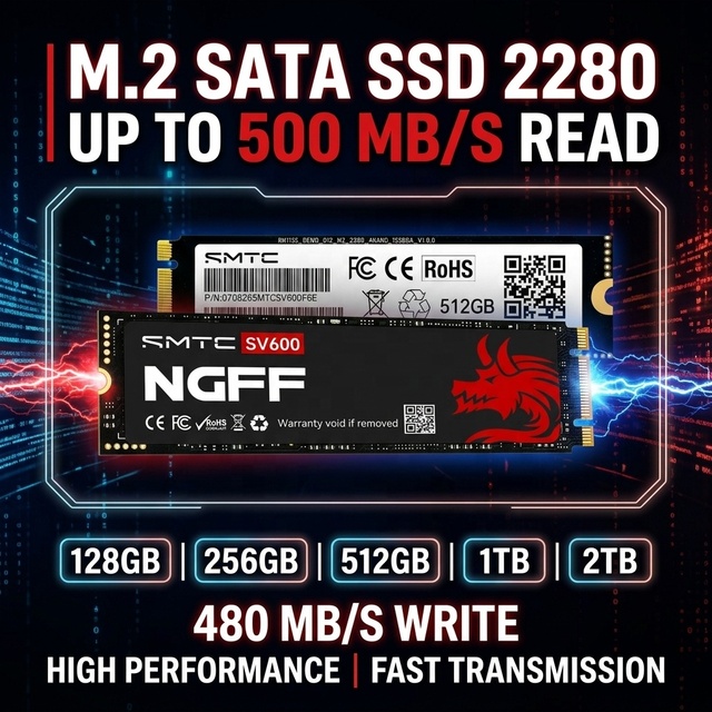 M.2 2280 SATA SSD Solid State Drive with Reliable Storage Performance for Laptop Desktop PC Computer Upgrade