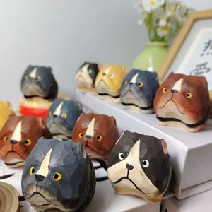Figura de Perro de Madera, Raza American Bully, Tallada en Madera de Tilo, Decoración de Escritorio Estilo Rústico, Pieza Única, Regalo - Product Image 4