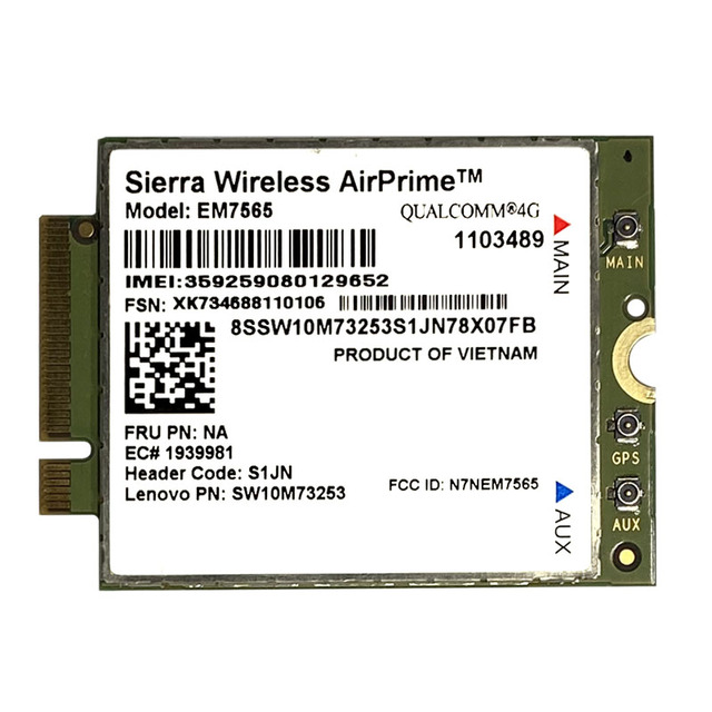 Sierra Wireless EM7565 LTE-Advanced Pro Module Cat 12 Global Connectivity 3G Fallback for Thinkpad Carbon X1 6th NGFF Stock