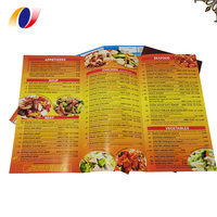 Impression personnalisée affiche en papier promotionnel 70lb couleur A3 dépliant à trois volets dépliant Menu de restaurant