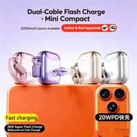 Nouvelle mini batterie externe électronique 20000 mAh, mince et portable, avec câble USB-C, Powerbanks 20000 mAh