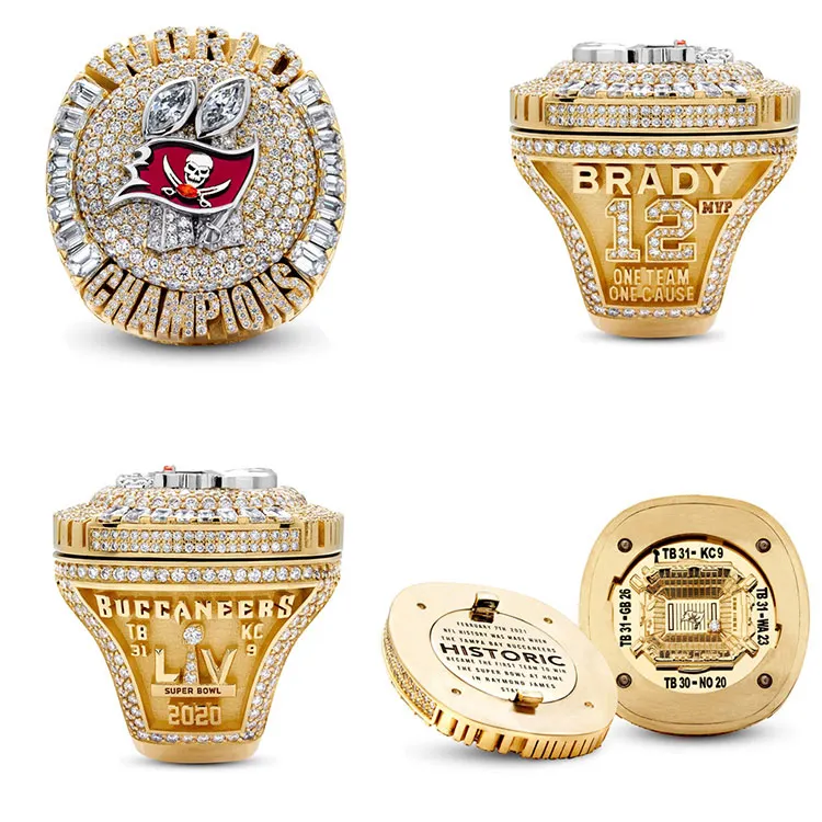 Custom gold sports championship flip magnetic force champion rings for mens