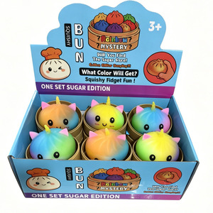 12 Pièces Luxe Unicorn Dumplings Squishy Boîte Mystère Dégradé Arc-en-ciel Jouet Anti-stress Sensoriel à Presser pour Enfants Maltose - Product Image 1