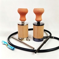 Kit de chicha miniature en bois de luxe style rétro, coffret cadeau de voyage, accessoire de fumage à l'eau durable et écologique