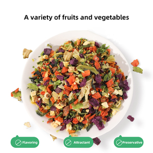 Friandises pour animaux de compagnie lyophilisées riches en nutriments naturels à base de 4 fruits et légumes - Alimentation équilibrée pour les récompenses quotidiennes d'entraînement des chats et des chiens - Product Image 1