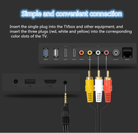 Kabel Video Audio AV, 1m 3.5mm dengan adaptor RCA colokan pria jaket PVC untuk Game TV komputer kamera pemutar DVD di rumah hiburan
