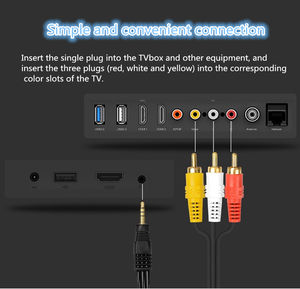 Câble <span class=keywords><strong>audio</strong></span>-vidéo AV 1m 3.5mm avec adaptateur RCA prise mâle veste en PVC pour TV jeu ordinateur caméra lecteur DVD dans le divertissement à domicile - Product Image 3