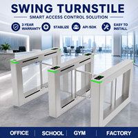 Système de contrôle d'accès RFID avec tourniquet pivotant, barrière pivotante automatique pour entrée de bureau avec capteur automatique, passage rapide